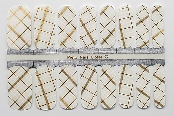 White and Gold Plaid Overlay- Exclusive Design