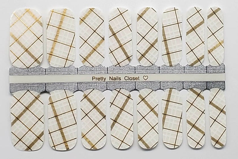 White and Gold Plaid Overlay- Exclusive Design