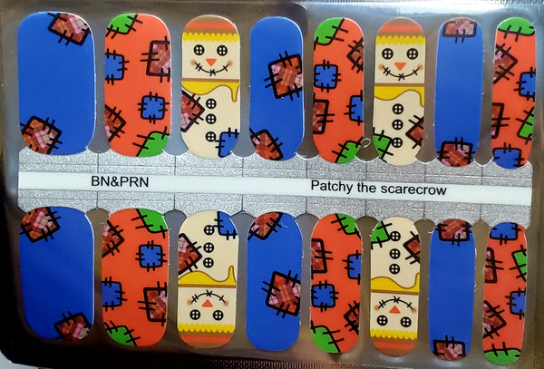 Patchy the scarecrow - Fall Nail Polish Strips Nail Wraps