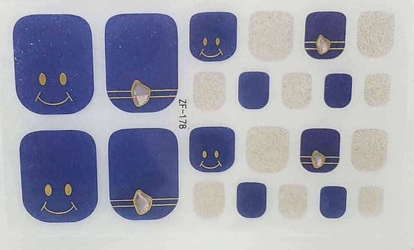 Happy Face on Blue toes