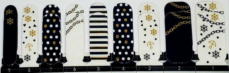 Navy and polkas