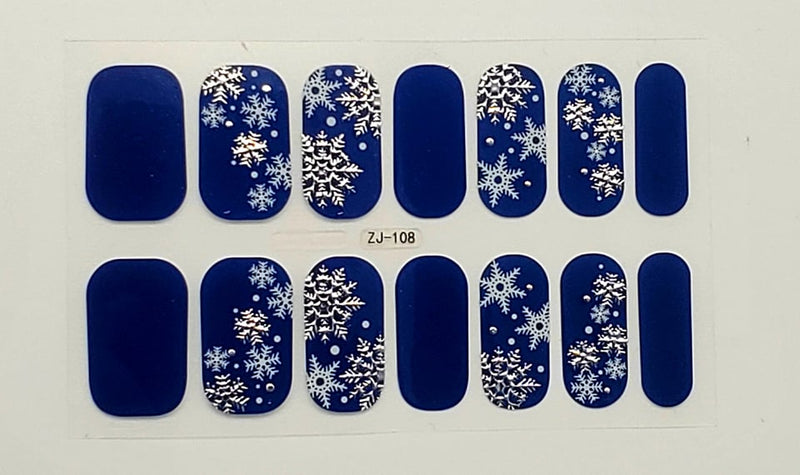Snowflakes on Blue-Pattern Design