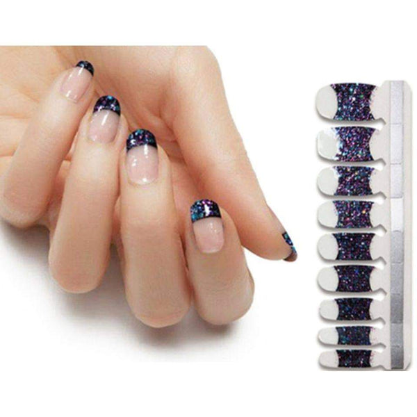 Night Sparkles-French Tip Design