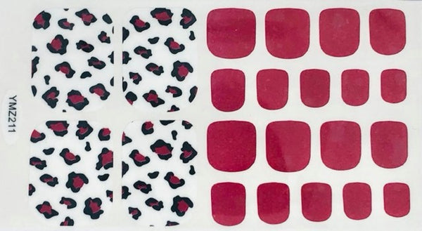 Red and leopard toes