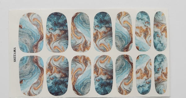 Ocean and Gold sand-Marble Design