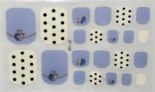 Periwinkle and polka toes