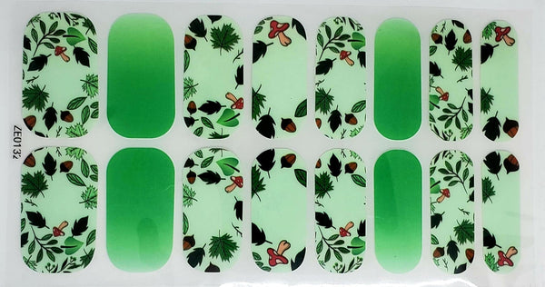 Mushrooms and leaves