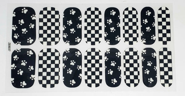 Paws and checkers- Animal theme design ( glow in the dark)