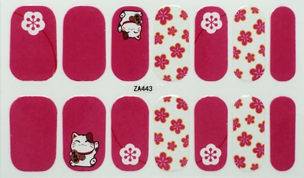 Pink Flowers and Cat