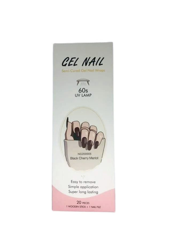 Gel Nail Wraps- Black Cherry Merlot