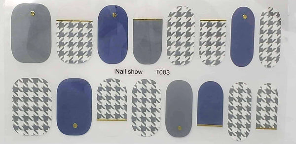 Gray Houndstooth and blue