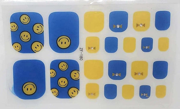 Happy Face on Blue Toes