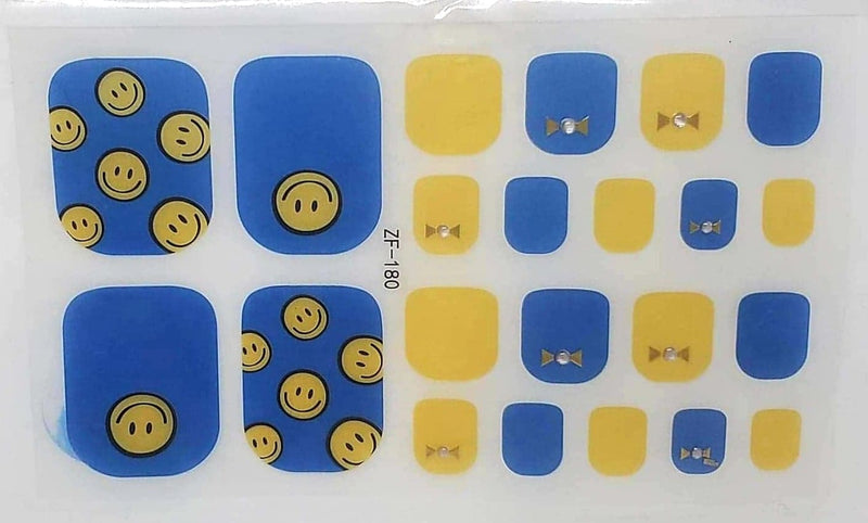 Happy Face on Blue Toes