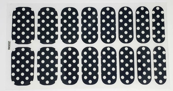 White Polkas in black