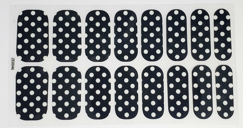 White Polkas in black