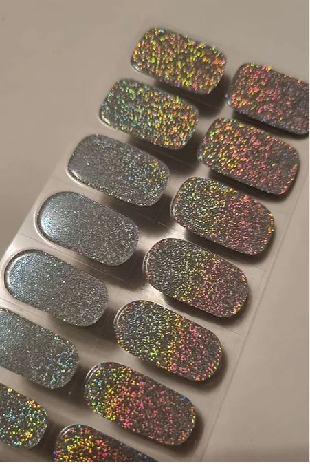 Disco gray- Holographic Semicured Gel wraps