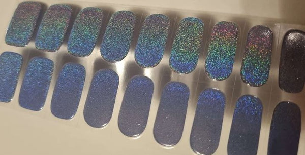 Whimsical Blue- Holographic Semicured Gel wraps PREORDER