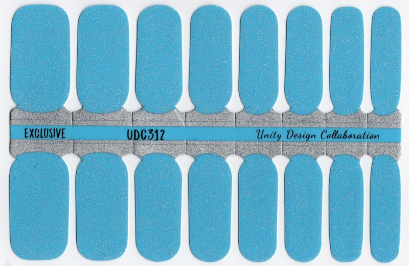 Aqua-Solid Design with holograhic glitter on top