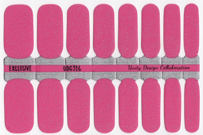 Party Pink-Solid Design with holograhic glitter on top